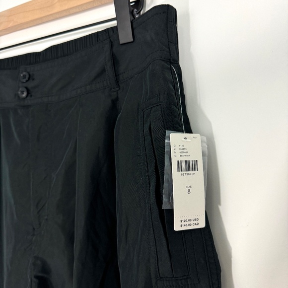 By Anthropologie Women’s Size 8 Medium Black Casual Pleated Long Shorts New - Picture 3 of 10